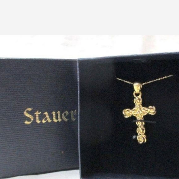 Stauer 14K Gold Justinian Cross Pendant and Chain with Box! - Picture 1 of 14